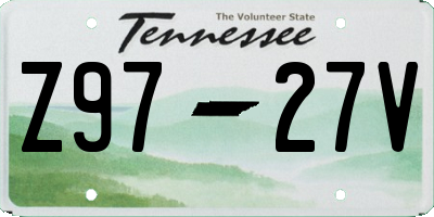 TN license plate Z9727V