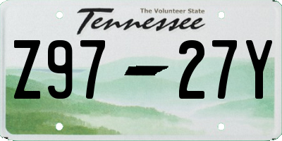 TN license plate Z9727Y