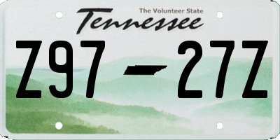 TN license plate Z9727Z