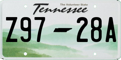 TN license plate Z9728A