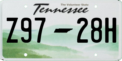 TN license plate Z9728H
