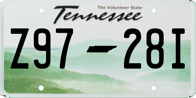 TN license plate Z9728I