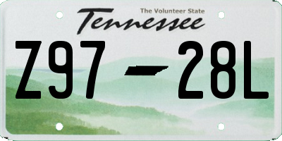 TN license plate Z9728L