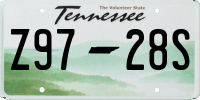 TN license plate Z9728S
