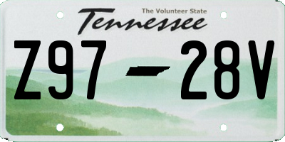 TN license plate Z9728V