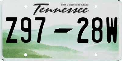 TN license plate Z9728W