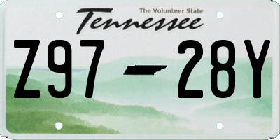 TN license plate Z9728Y