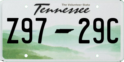 TN license plate Z9729C