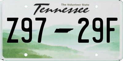 TN license plate Z9729F