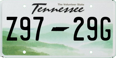 TN license plate Z9729G