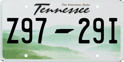 TN license plate Z9729I
