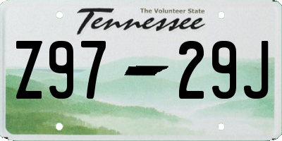 TN license plate Z9729J