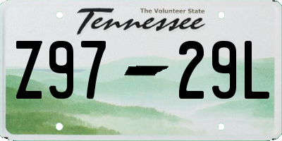 TN license plate Z9729L