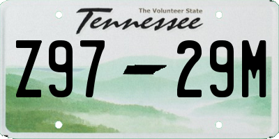 TN license plate Z9729M