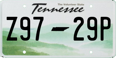 TN license plate Z9729P