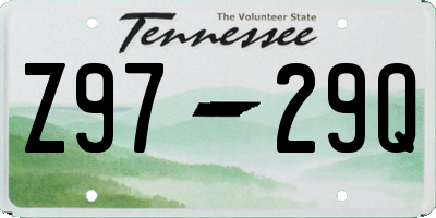 TN license plate Z9729Q