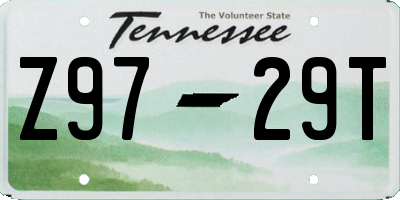 TN license plate Z9729T