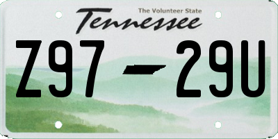 TN license plate Z9729U