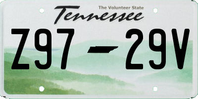 TN license plate Z9729V