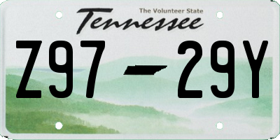 TN license plate Z9729Y