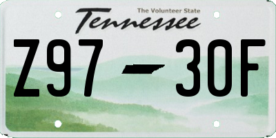 TN license plate Z9730F