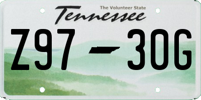 TN license plate Z9730G