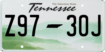 TN license plate Z9730J