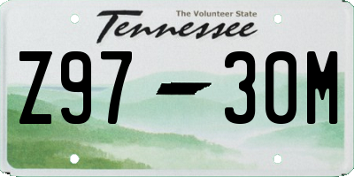 TN license plate Z9730M