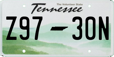 TN license plate Z9730N