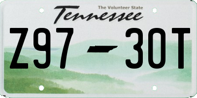 TN license plate Z9730T
