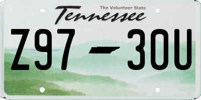 TN license plate Z9730U