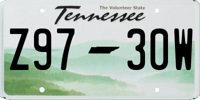 TN license plate Z9730W