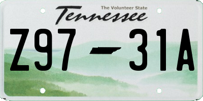 TN license plate Z9731A