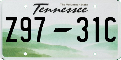 TN license plate Z9731C
