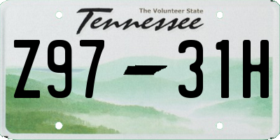 TN license plate Z9731H