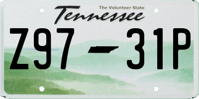 TN license plate Z9731P