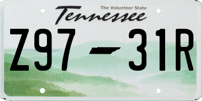 TN license plate Z9731R
