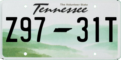 TN license plate Z9731T