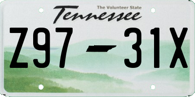 TN license plate Z9731X