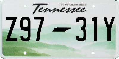 TN license plate Z9731Y