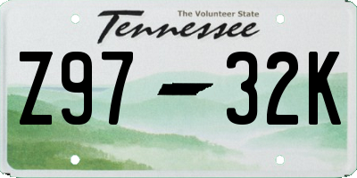 TN license plate Z9732K