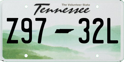 TN license plate Z9732L