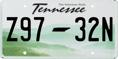 TN license plate Z9732N