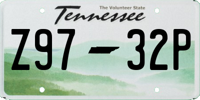 TN license plate Z9732P
