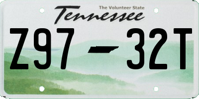 TN license plate Z9732T