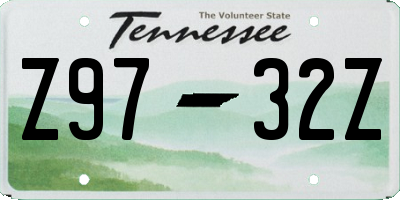 TN license plate Z9732Z