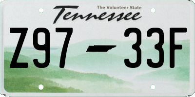 TN license plate Z9733F
