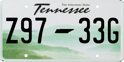 TN license plate Z9733G