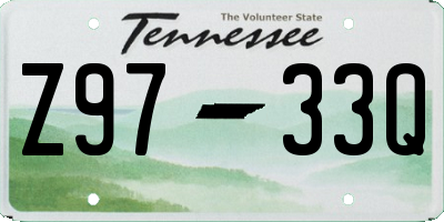 TN license plate Z9733Q