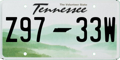 TN license plate Z9733W